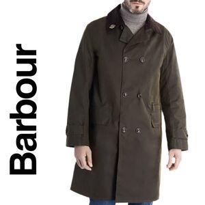 Barbour Icons Haydon Waxed Double-Breasted Coat Jacket NWT Mens Medium Olive D/C